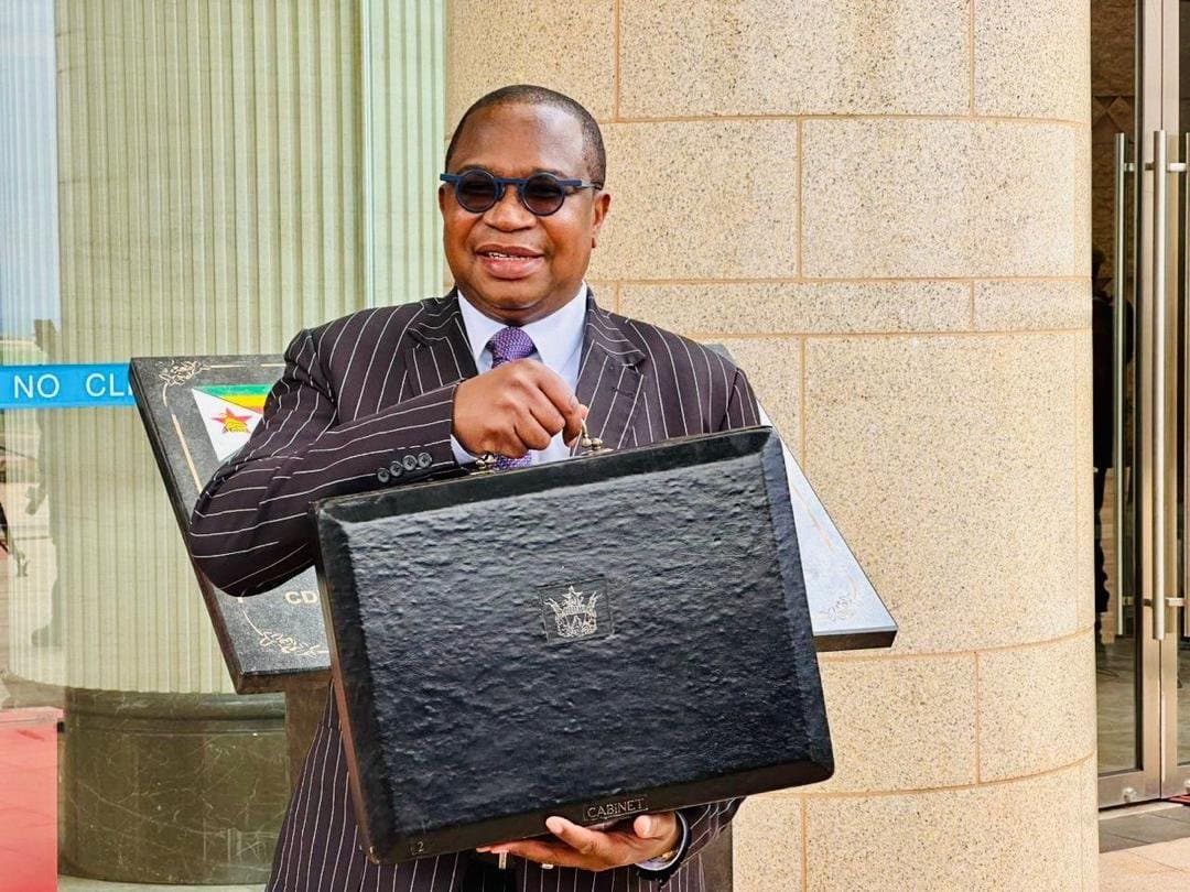 Finance Minister Mthuli Ncube arriving at Mt Hampden Parliament Building for budget presentation