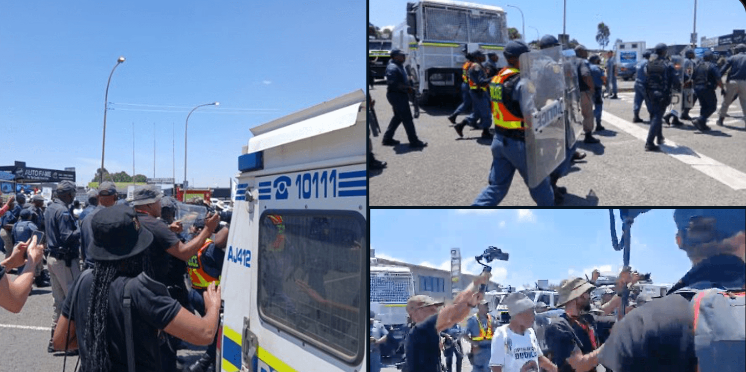 Police fire tear gas at protesters outside G20 summit in Johannesburg