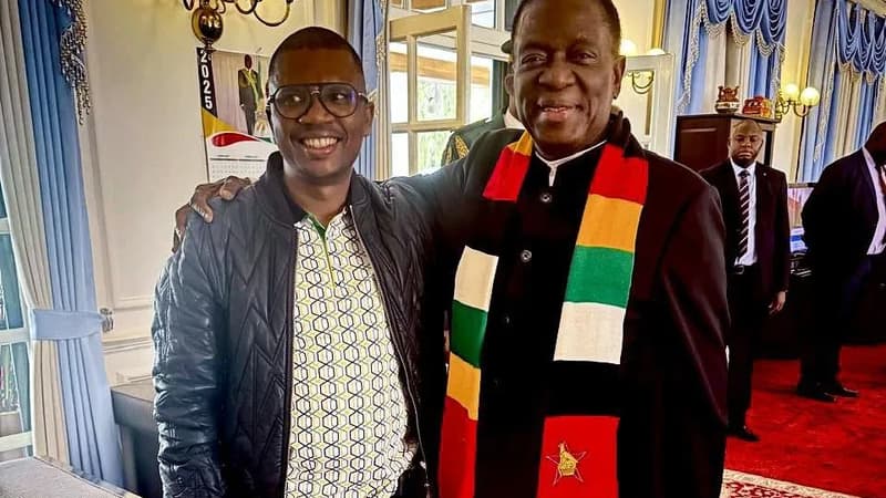 African National Congress ANC Youth League president Collen Malatji shared pictures with President of Zimbabwe Emmerson Mnangagwa