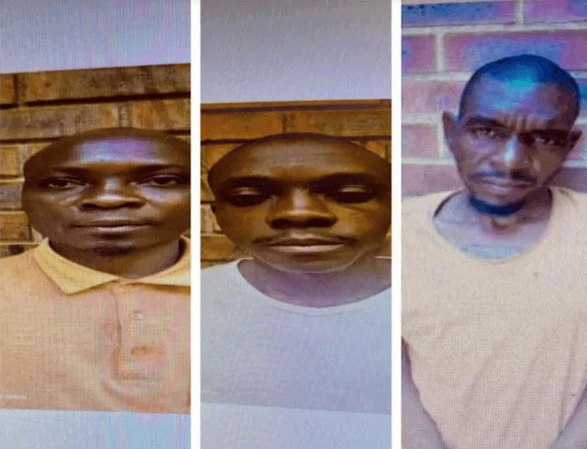 Murder suspects Patrick Mbombi, Thabo Moye Makgopa, and Javas Mongwe, escaped from police custody in Limpopo