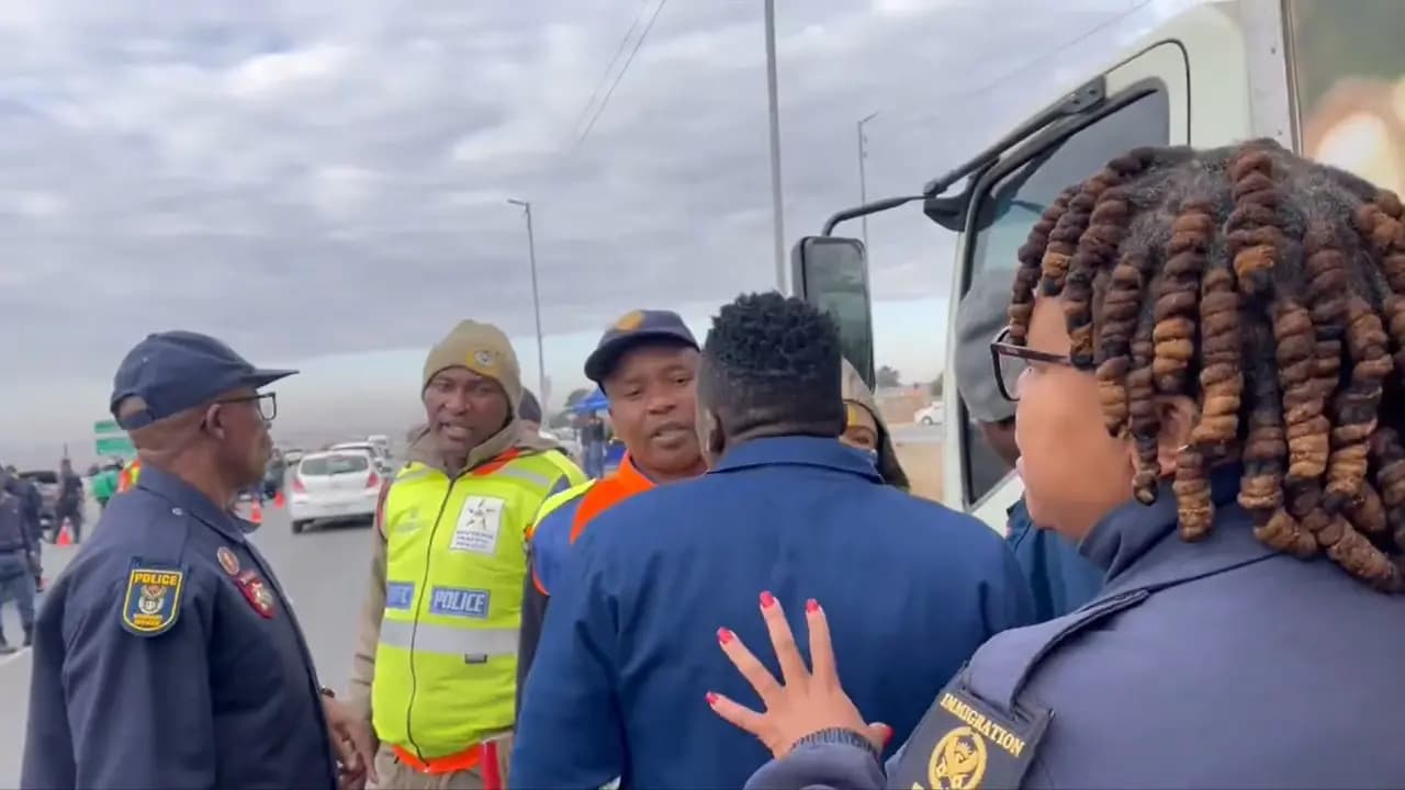 Operation Shanela SAPS officers stopping cars delivery bikes and taxis in Roodepoort on 3 July 2025