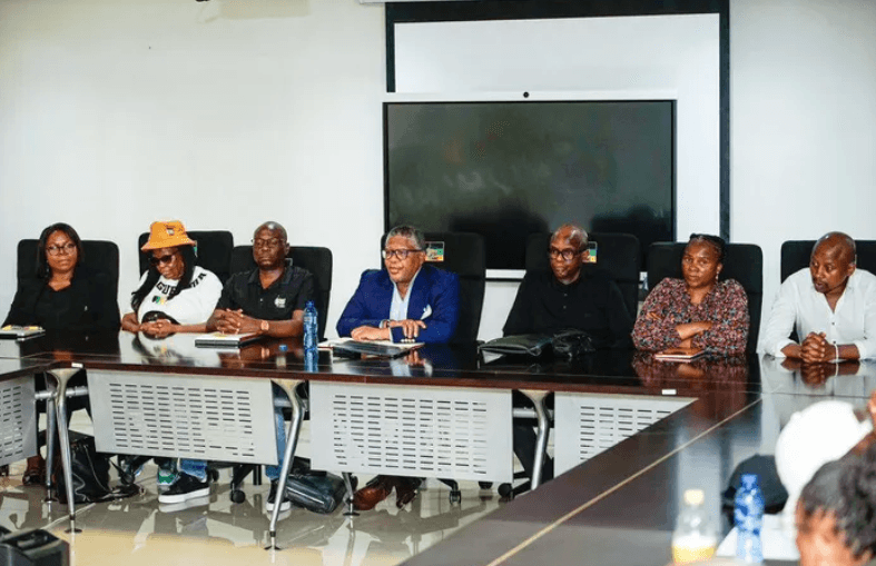 ANC officials seated at conference table during Luthuli House meeting