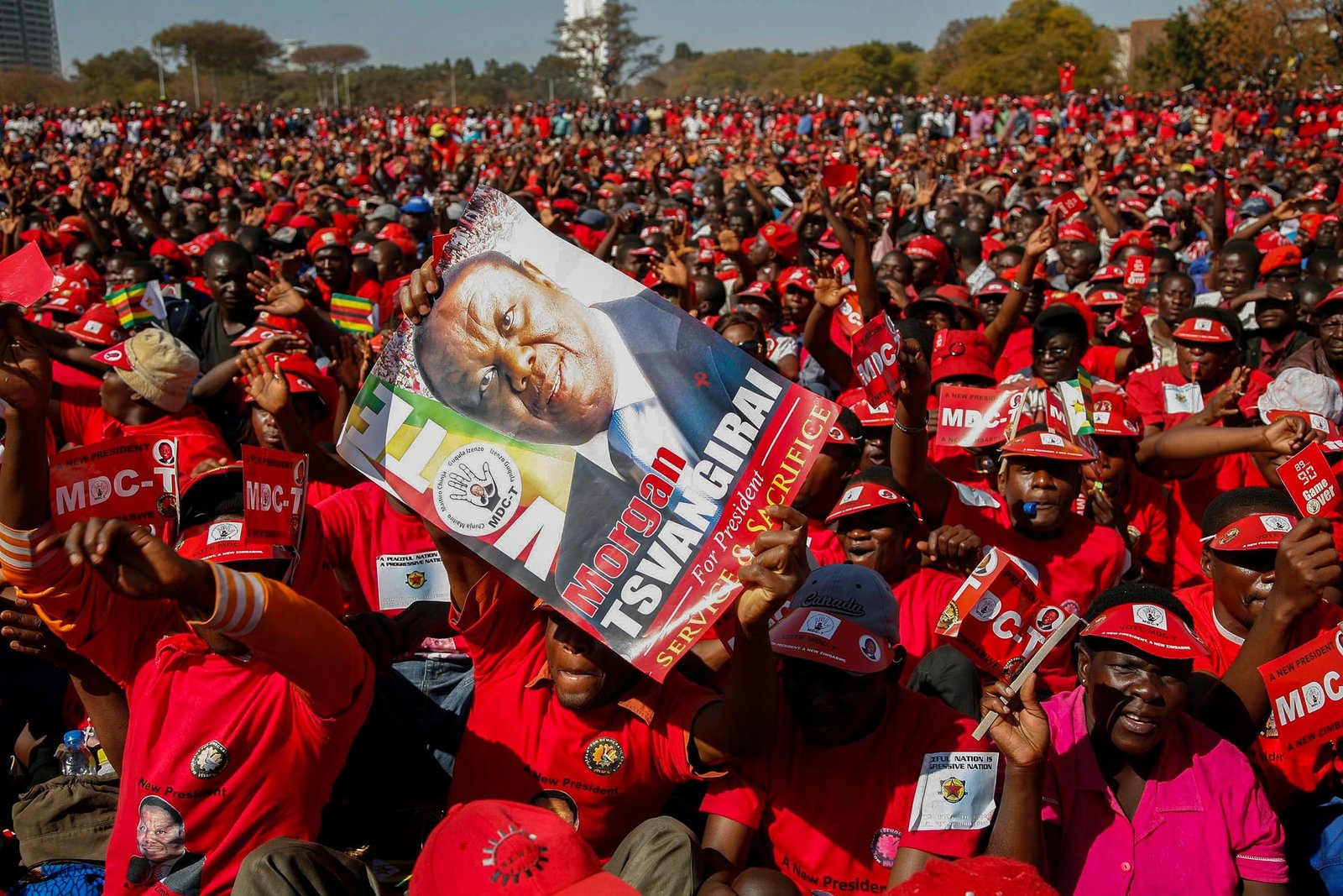 MDC supporters at an election rally in July 2013 in Harare ahead of presidential elections at the end of the month Photograph Aaron UfumeliEPA | Report Focus News