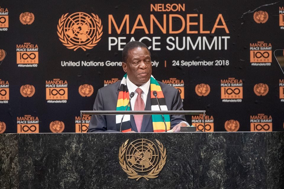 Emmerson Dambudzo Mnangagwa President of the Republic of Zimbabwe makes remarks during the Nelson Mandela Peace Summit | Report Focus News