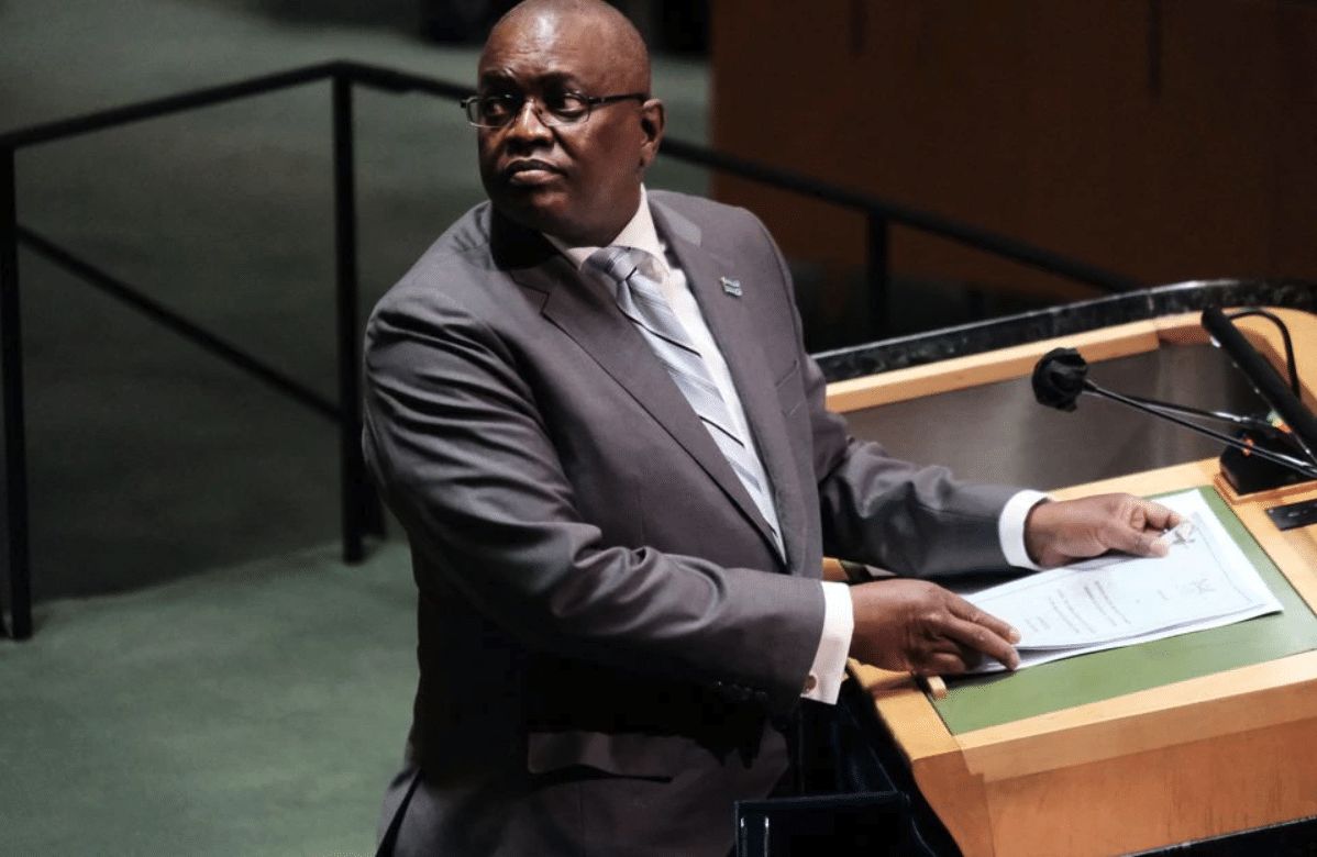 Botswana's President Mokgweetsi Eric Keabetswe Masisi speaks during the 76th session of the United Nations General Assembly at the UN headquarters in New York US September 23 2021 Spencer PlattPool via REUTERS | Report Focus News