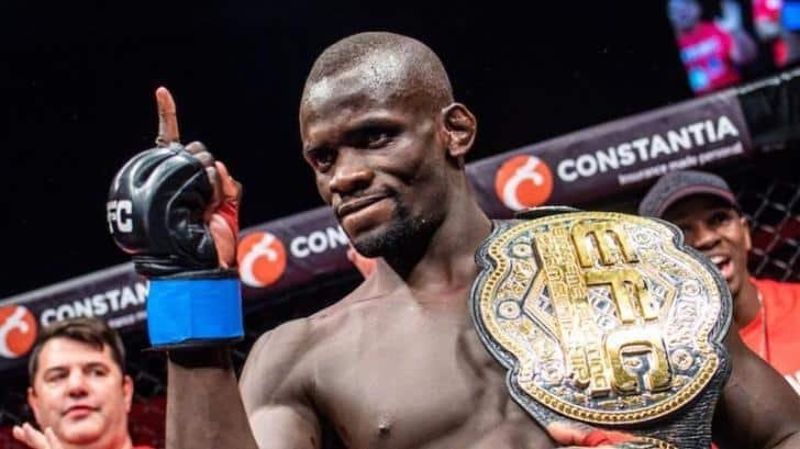 MMA fighter Themba Gorimbo celebrates after a fight | Report Focus News
