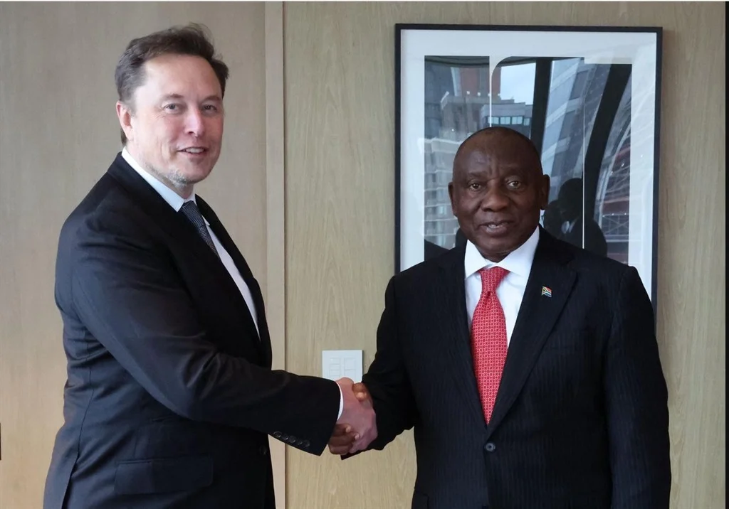 President Cyril Ramaphosa and Tesla and SpaceX CEO Elon Musk PresidencyXSupplied Report Focus News