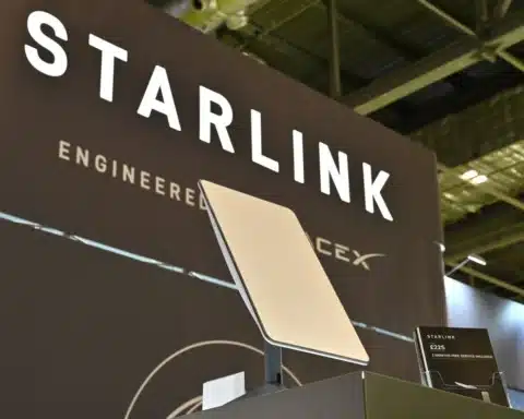 A Starlink satellite internet terminal