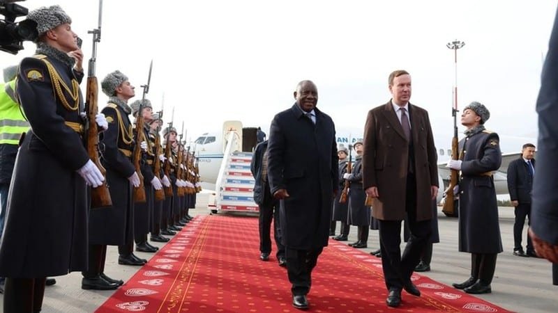 President Cyril Ramaphosa has officially arrived in Kazan Russia for the 16th BRICS Summit taking place this week Picture The Presidency Report Focus News