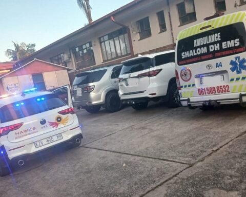 South African Police Service officers examining counterfeit goods seized during raids in Mpumalanga and KwaZulu Natal | Report Focus News