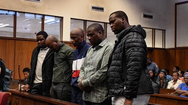 Lindokuhle Mkhwanazi, 30, Lindani Ndimande, 35, Siyanda Myeza, 21, Mziwethemba Gwabeni, 36, and Lindokuhle Ndimande, 29, allegedly murdered Kiernan "AKA" Forbes and Tebello "Tibz" Motsoane