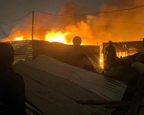 The scene of the fire in Langa