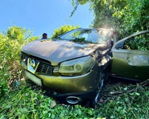 The driver of this Nissan Qashqai was allegedly trying to hit a tree Picture RUSA | Report Focus News